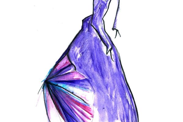 Long sleeved dress illustrated by Anita Ronga